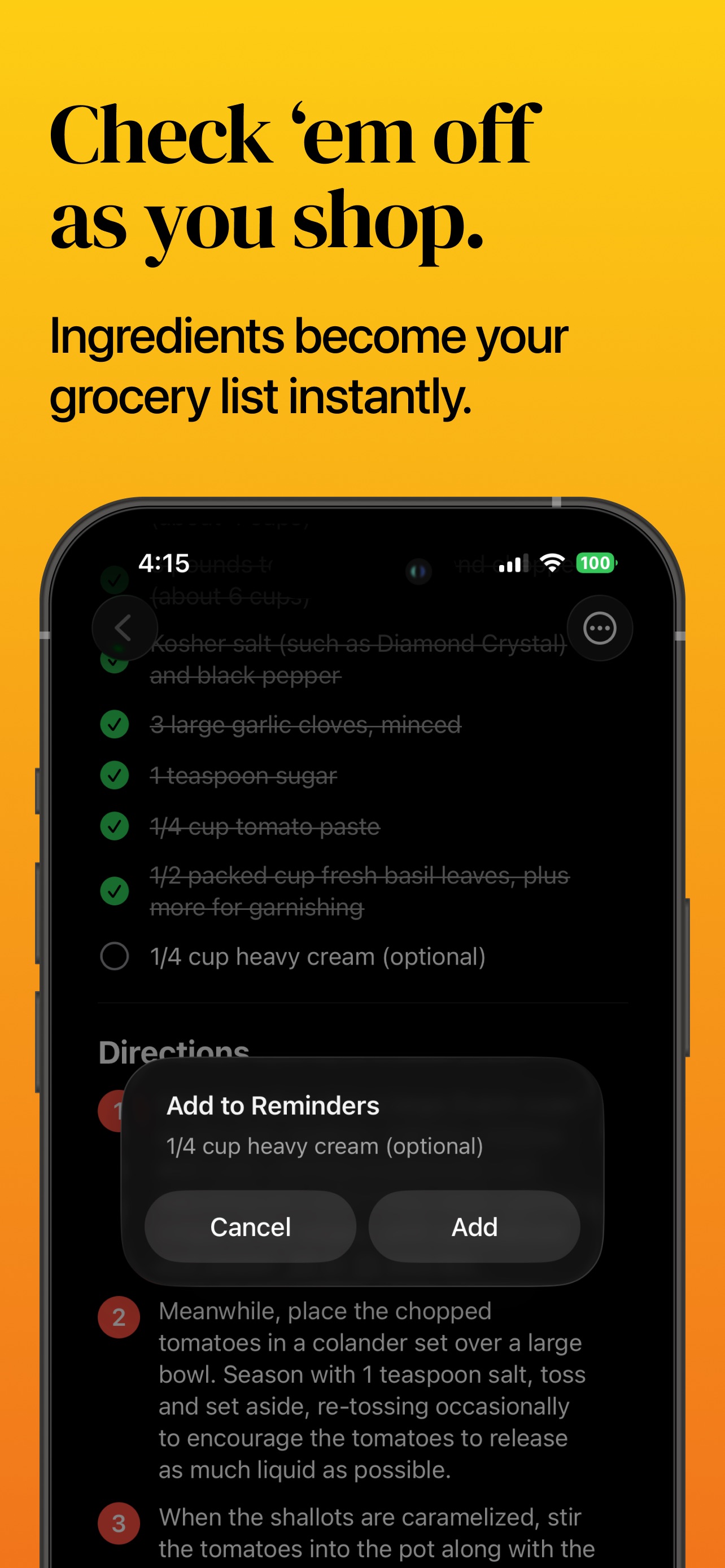 Check 'em off as you shop